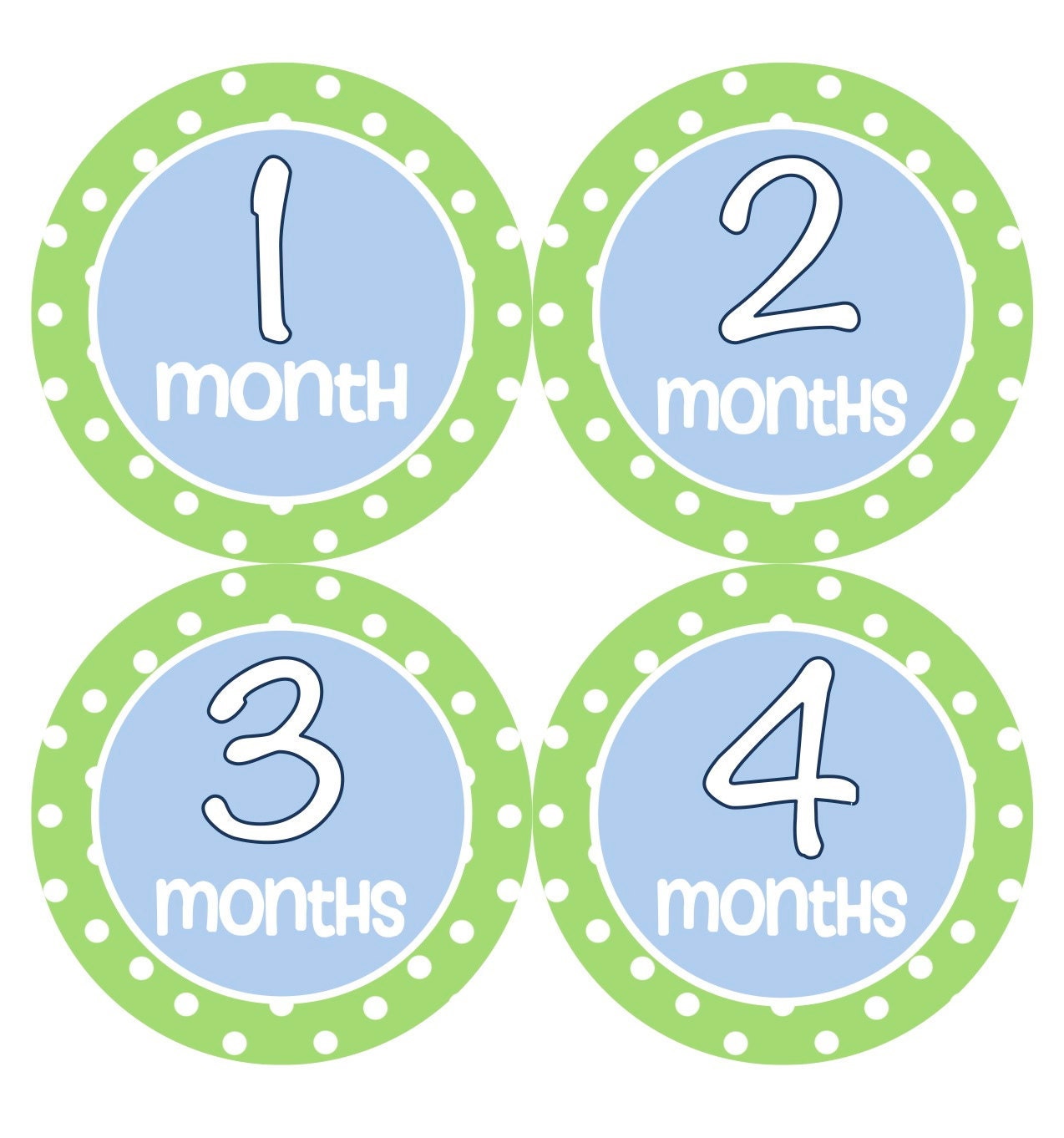 Baby Month Stickers Boy Monthly Onesie Stickers Boy Blue Light Blue Polkadot First Year Month Stickers Baby Shower Gift and Photo Prop Jude1
