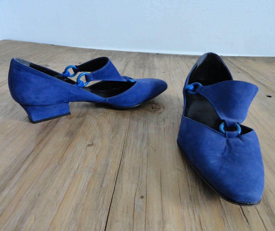 Purple Suede Leather // Late 70s Dress Shoes // Size 37 - US 6.5 6 1/2