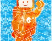9x12" Hello Spaceboy with Blocks (Color Print)