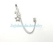 Sterling Silver Cubic Zirconia Double Piercing