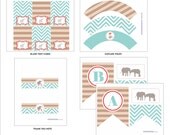 ELEPHANT LOVE Baby Shower Printables Package - Elephant Baby Shower Printables - Elephant Party Printables Il_170x135