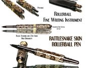20% ALL PENS On SALE Now Handcrafted Rattlesnake skin Fountain Pen  Fine writing instrument Custom Handmade Fountain Pen Rattle Snake