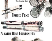20% ALL PENS On SALE Now Alligator Bone Fountain Pen High Quality Collector grade fountain pen handmade quality writing pen  Rhodium and  B