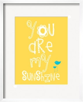 You Are My Sunshine  Whimsical Art Print  8 in x 10 in