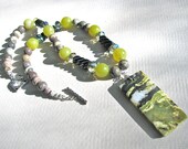 Turquoise and hematite pendant 276
