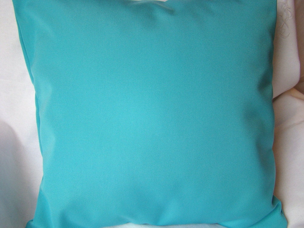 Outdoor pillow covers turquoise genuine Sunbrella fabric 18"