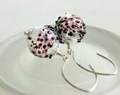 Glass Earrings -  Sterling Silver, Handmade Earrings, Handblown, Hollow, Glass Jewelry