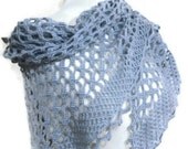 Shawl Grey Mohair Shawl Crochet Triangle Stole Wrap Scarf winter fashion. READY TO SHIPPING