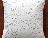 Chevron Textile Pillow Cover - White and Grey