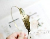 Manual Restore Ancient  ways Copper Flower / A Feather -- Hair Hoop