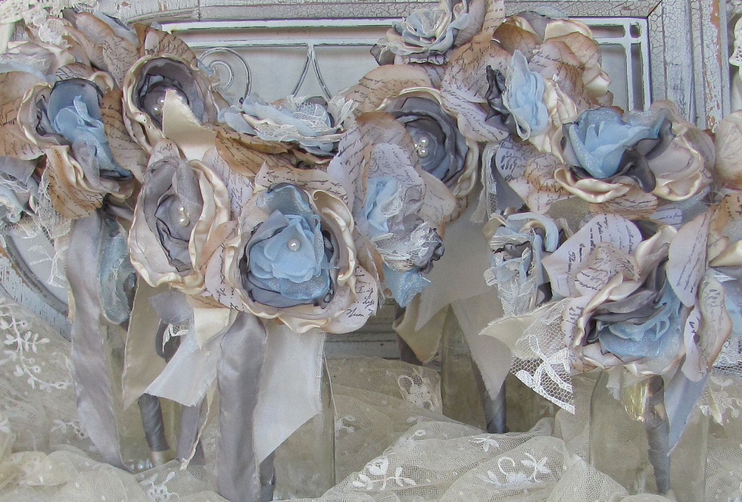Bridesmaids  Bouquet 4 Bouquets  Custom Order any color
