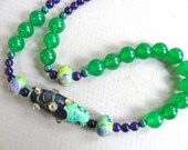 Lampworked beads with Jade necklace 278