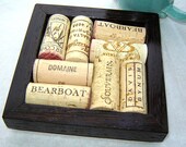 Wine Cork Coaster or Trivet with Black Exotic Wood Frame
