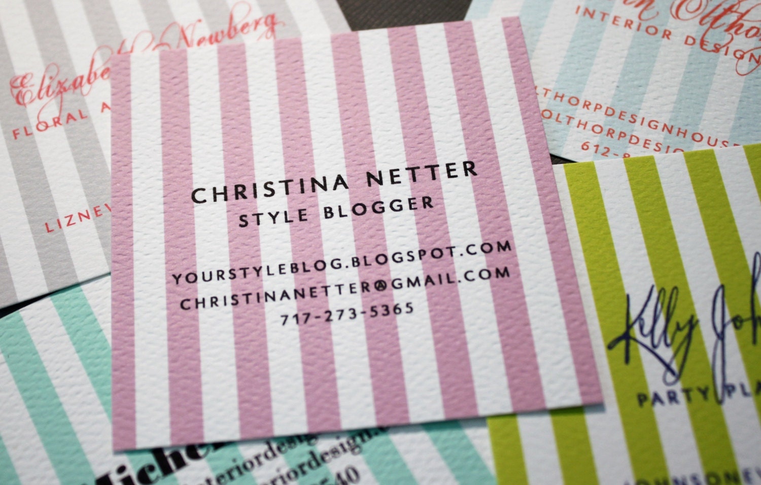 one-sided stripe calling card set (50)