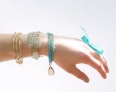 Statement Apatite Bracelet in Gold with Bear Topaz Charm:) Statement Bridal Bracelet Collection