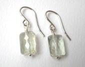 Green Amethyst Earrings - Dangle Earrings Beaded Earrings Sterling Silver Earrings Mint Green Celadon Margarita