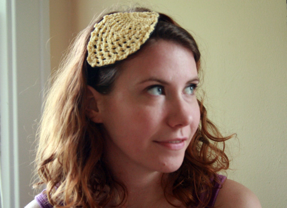 Stretch Headband Yellow Pineapple Vintage Inspired