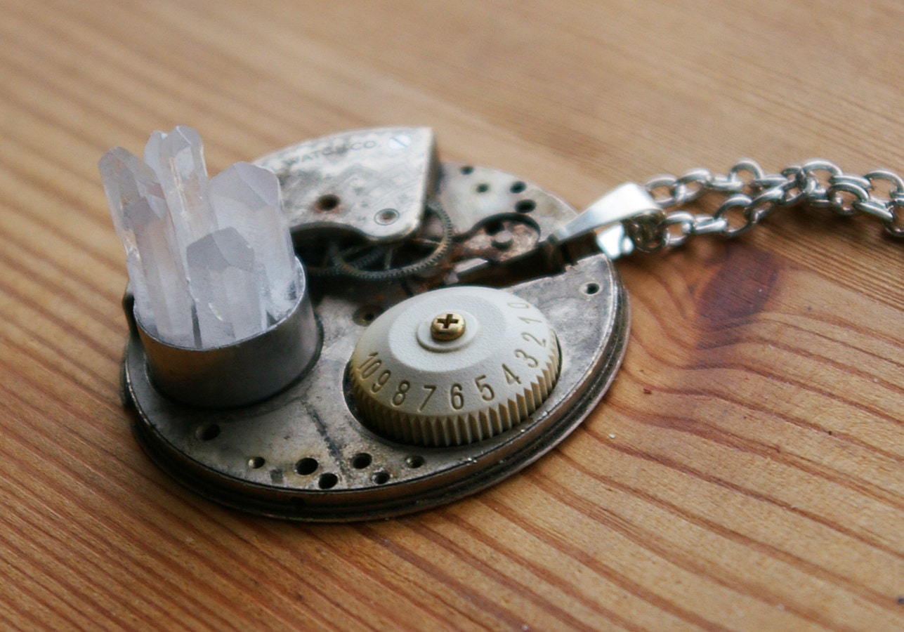 Transportation Contraption Crystal Pocket Watch Pendant