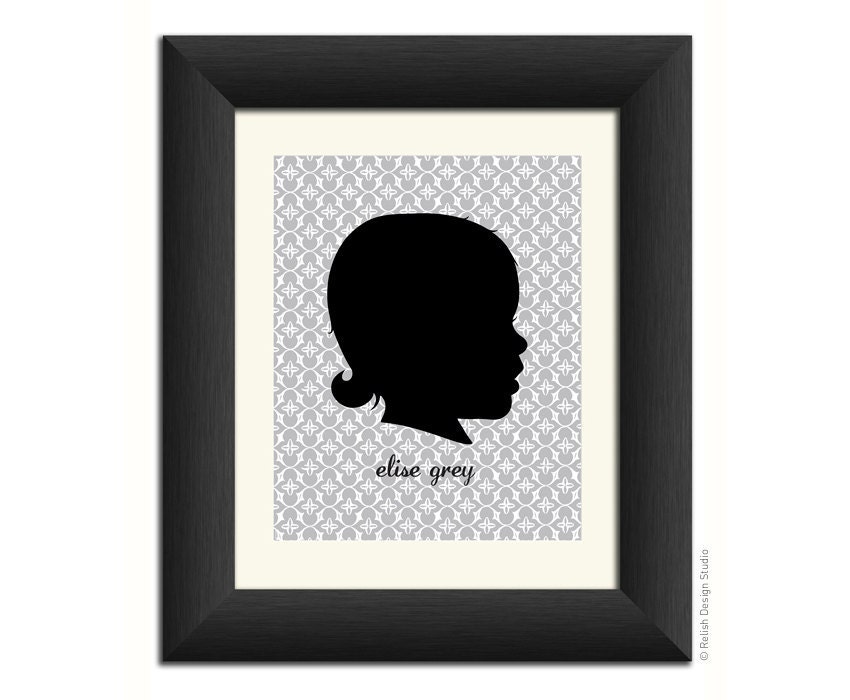 Custom Personalized Silhouette Print - 8x10