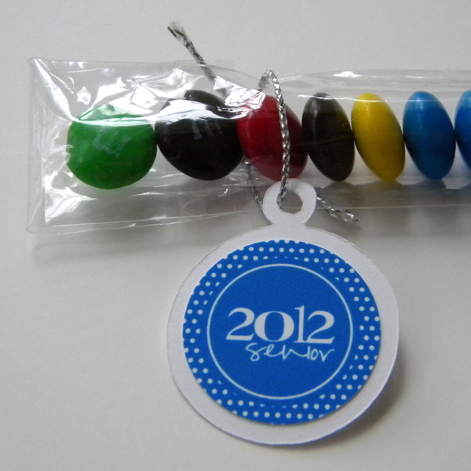 Graduation Candy Treat Bag Favors, 2012 Senior, White, Blue