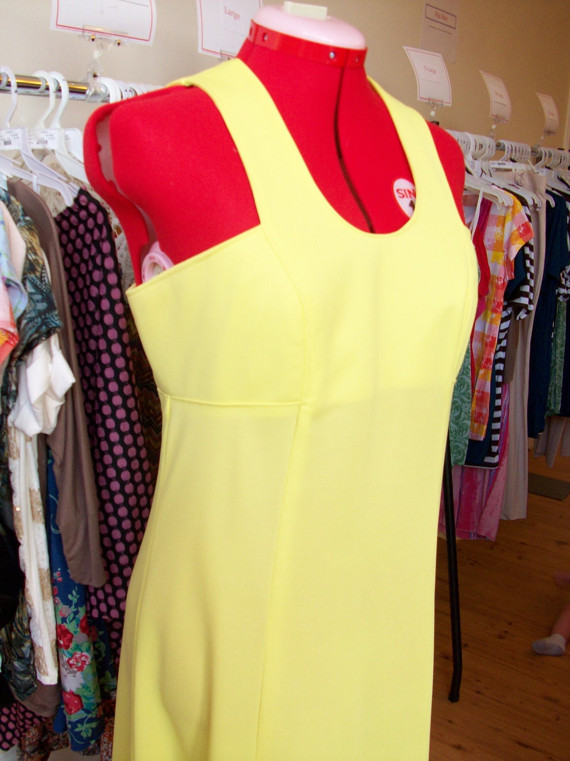Yellow Dress - both handmade, and 1970's Vintage
