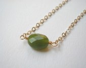Canadian Jade Necklace - Gold Filled Necklace Beaded Necklace Faceted Gemstone Necklace