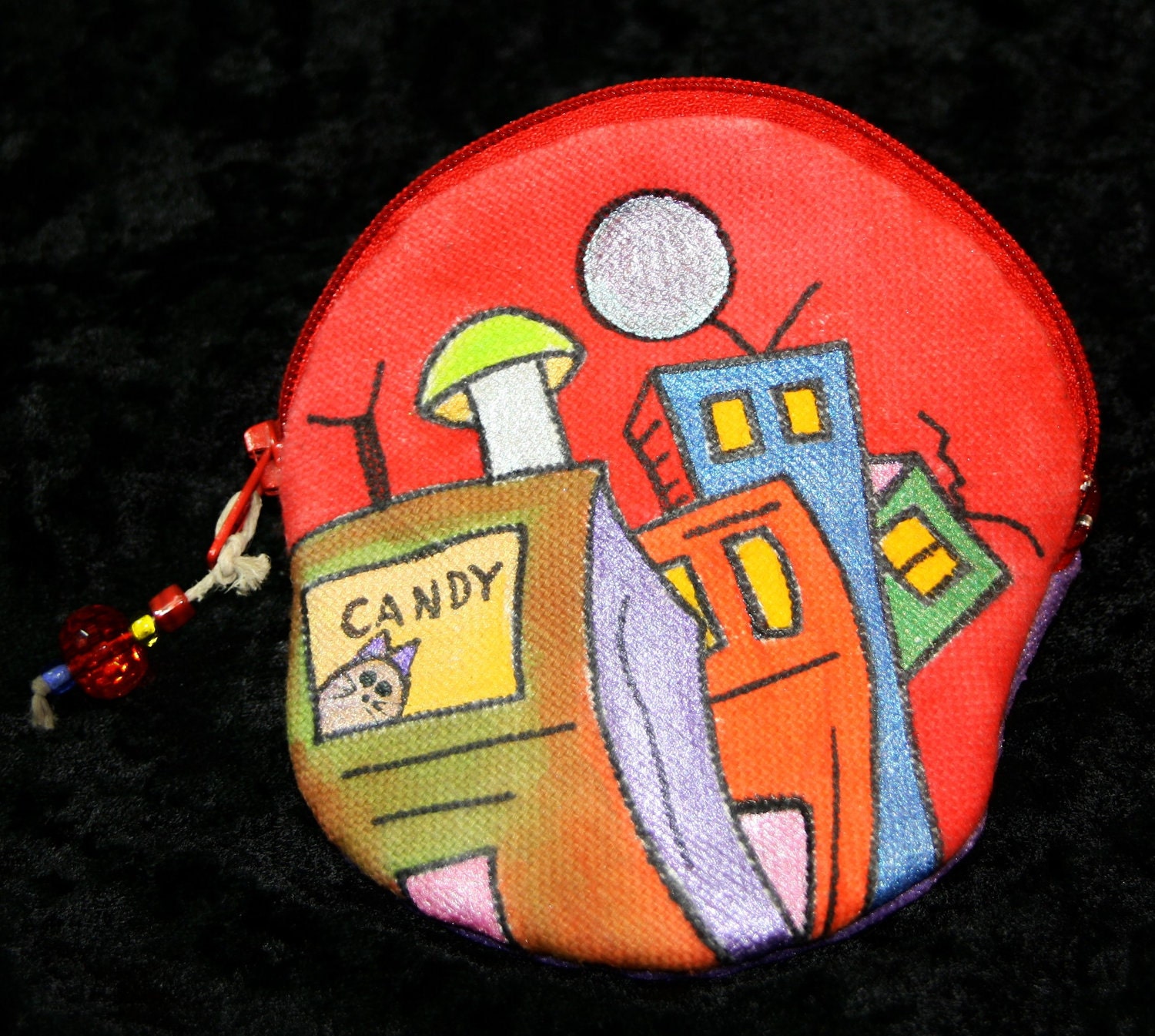 Hand Painted Designer Coin Purse Cats