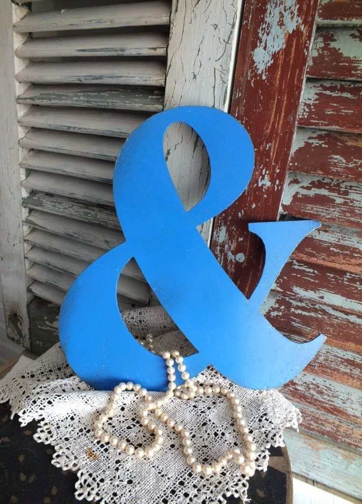 Ampersand  Vintage Metal Sign or the And Sign Vintage Metal Sign by avintageobsession on etsy