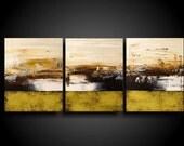 Abstract Painting. 10% OFF Large. Wall Art. Modern Art. Original. Contemporary Painting. Huge 20 x 48 Art Artwork Brown Black Green Mustard