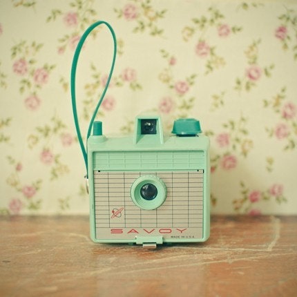 Retro camera photograph - Mint, for him and her, home decor - Savoy 8x8" Print