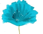 Organic Art Original watercolor painting of a Blue flower by Elina Lorenz, room decor, wall art - sublimecolors