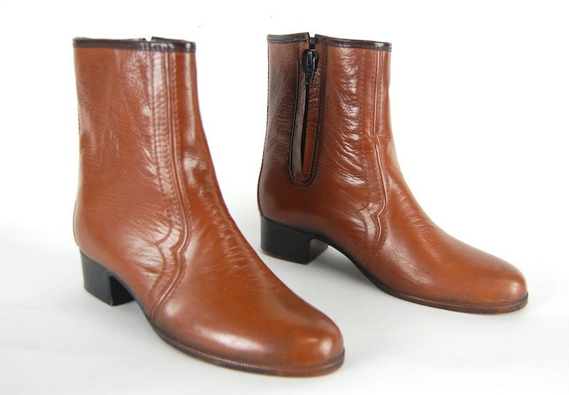 Women's Vintage 1960s Brown Rain Boots US 8, EU 39