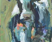 Framed Cow Painting