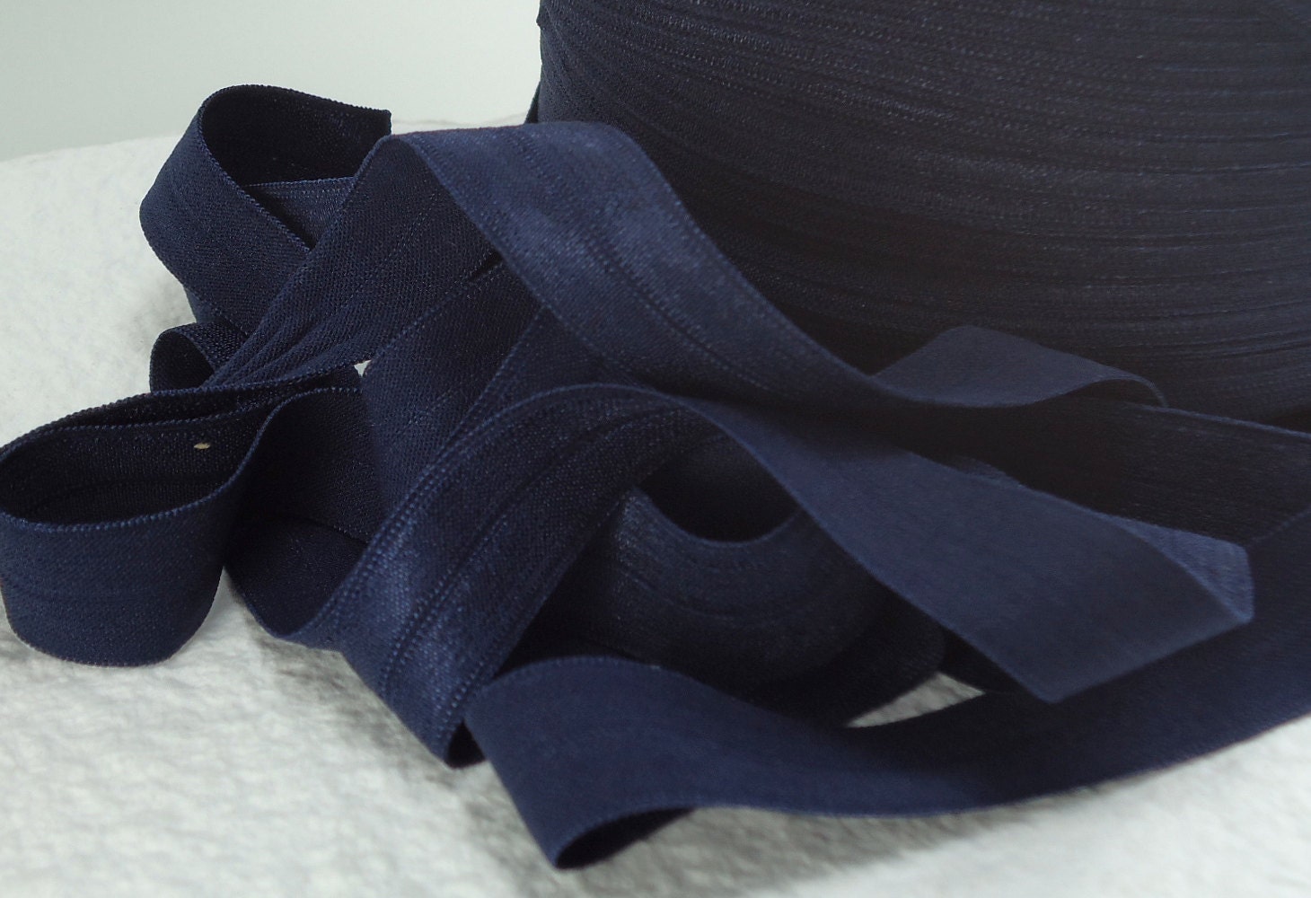 5yds Elastic Fold Over HeadBands Ponytail 5/8 inch 15mm FOE Blue Stretch Trim