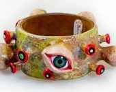 ooak Eyeball Bracelet Big Bold Bodacious Bangle Large Wrist