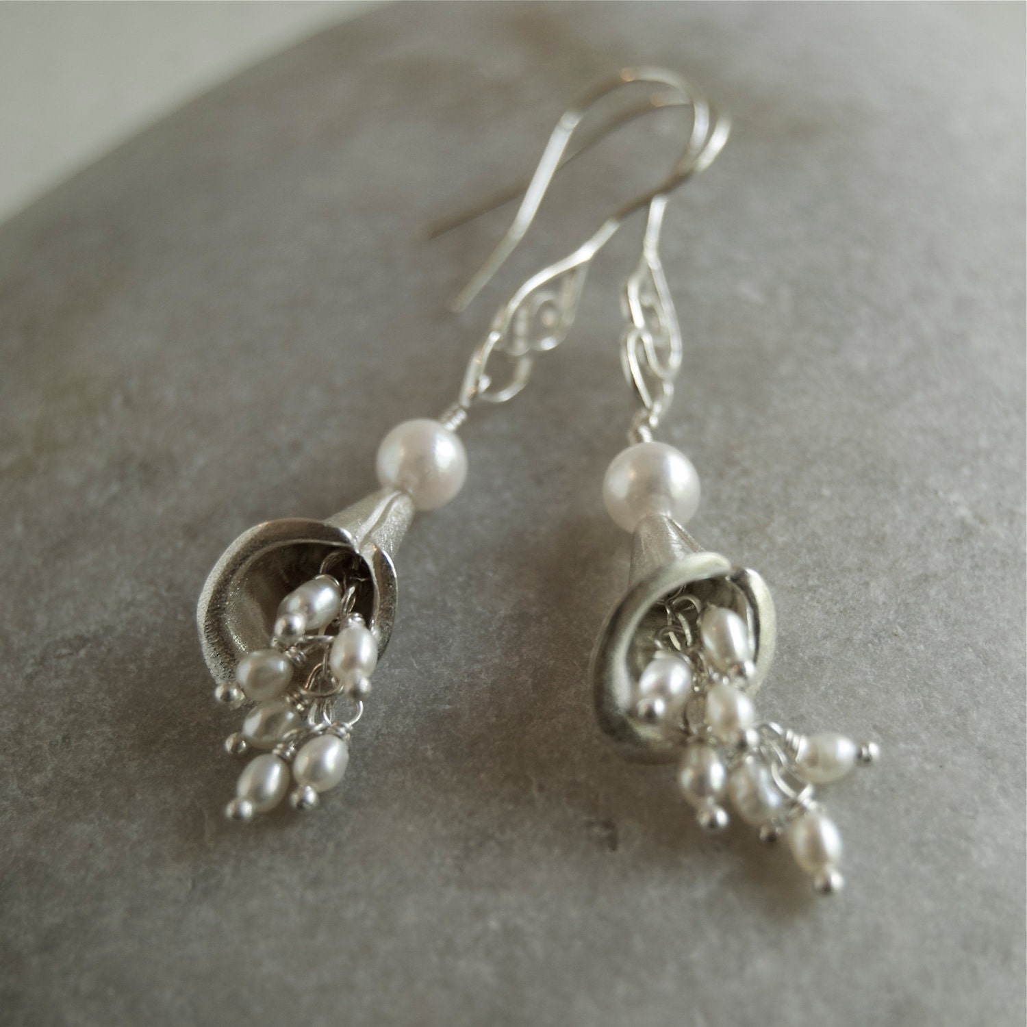 Freshwater Pearl Earrings Pearl Bridal Earrings Bridal Party Jewelry