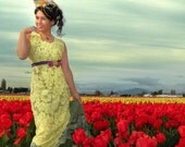 Cotton Lace Sheath Dress Hand dyed