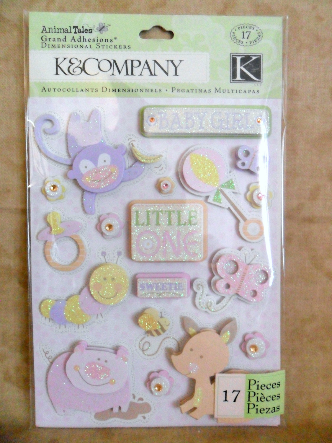 Animal Tales Baby Girl Stickers by K and Company-FREE SHIPPING
