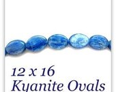 Semi Precious Beads - Kyanite - 12x16 Ovals - By the Strand