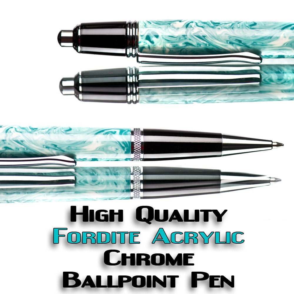 20% ALL PENS On SALE Now Handmade ballpoint pen  High quality Fordite Acrylic (Green and white swirled) Professionally handcrafted for the