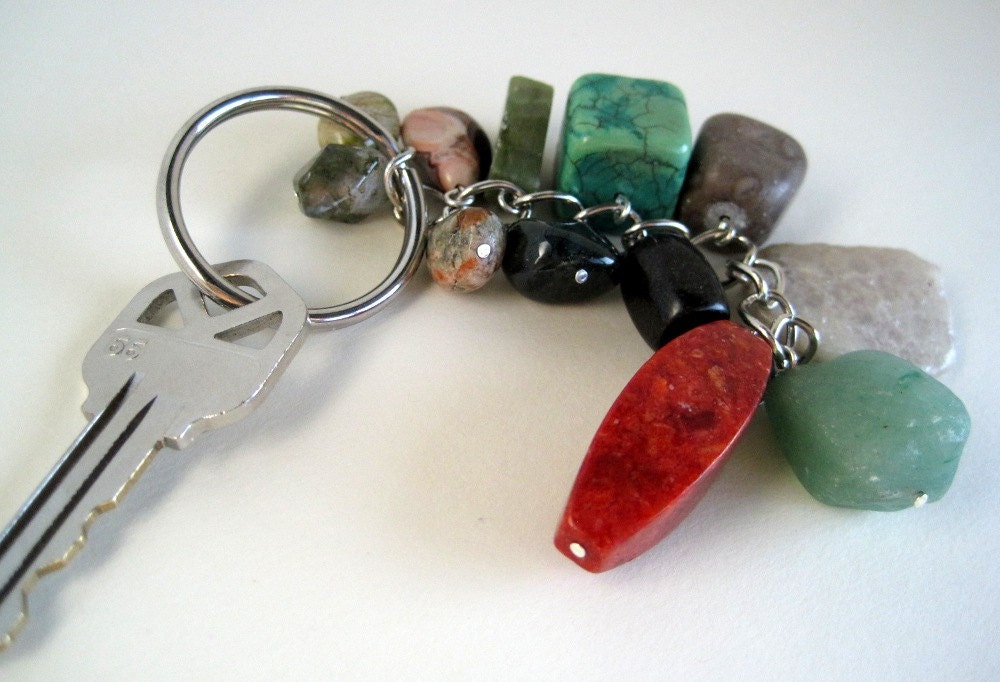 Stone Key Ring Rock Collector Chunky Key Chain