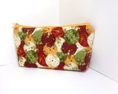 Medium Zipper Pouch - Wine, Creamsicle and Olive Parasols