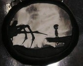 LIMBO pendant of Spider and Boy on log - Video Game FanArt necklace