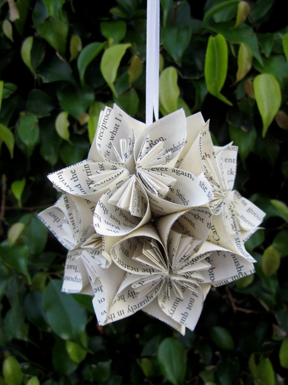 Small Harry Potter Book Paper Flower Ball Ornament