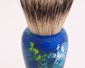 Ocean Blue Acrylic 24mm Silvertip Badger Shaving Brush (Handmade in USA)