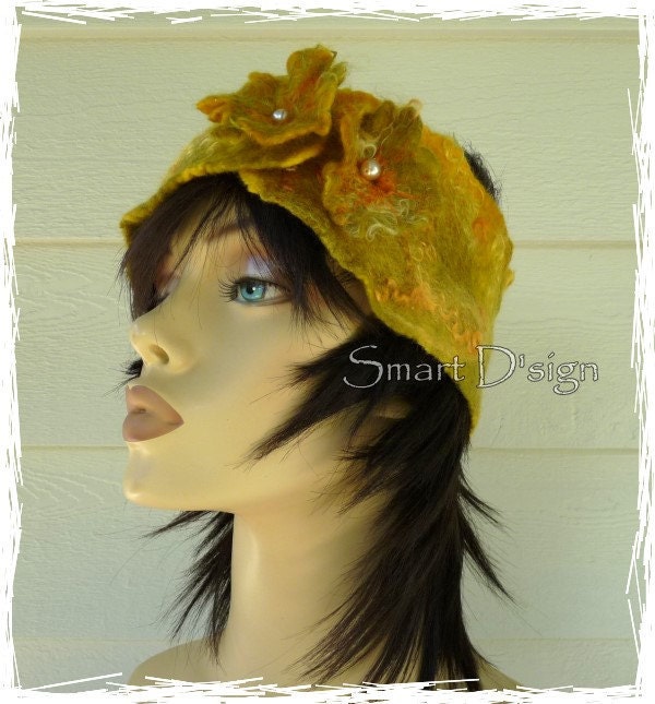 Felted head band, hair band, ear warmer, eco friendly OOAK, unique handmade