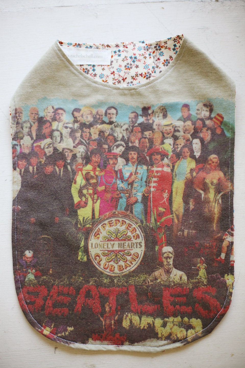 reversable tshirt bib . beatles