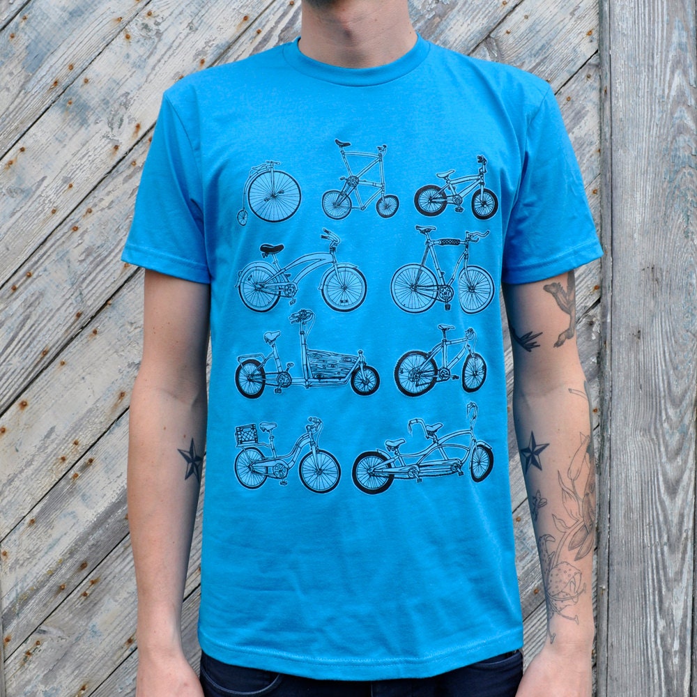 Any Bike Will Do / Screenprinted Tee in Bright Blue