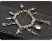 Razzle Dazzle, Upcycled Vintage Trinket and Charm Flapper Victorian Bracelet