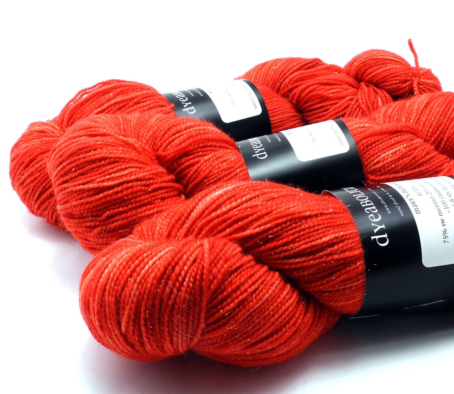Mary's Necklace on Bling Sock Yarn -  handdyed sock yarn, handpainted sock yarn